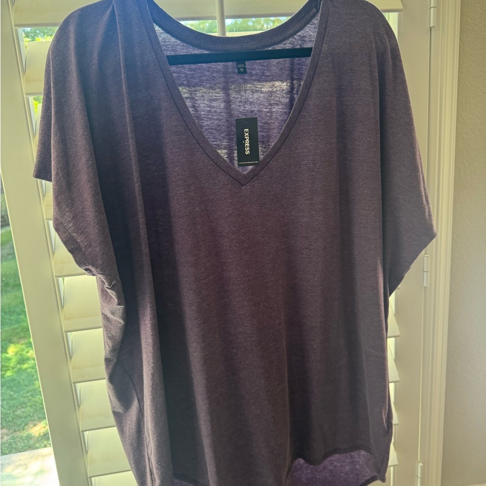 Express Purple Dolman Sleeve Boxy Tee